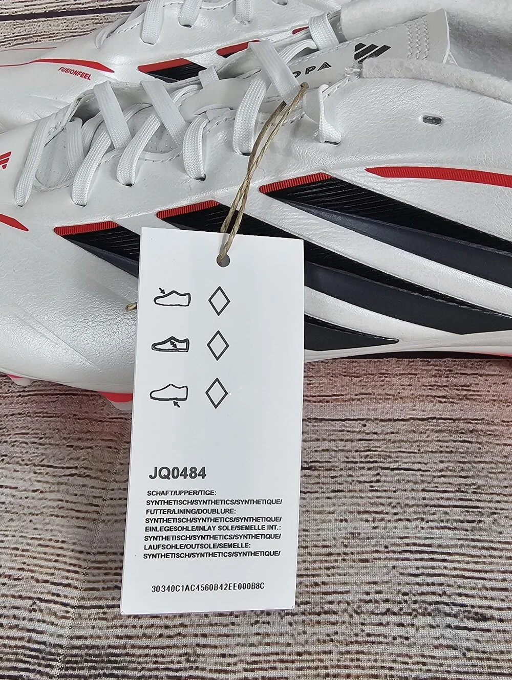 ADIDAS COPA PURE IV League Men White Lucid Red Soccer Cleats JQ0484 Size 10 NWOB